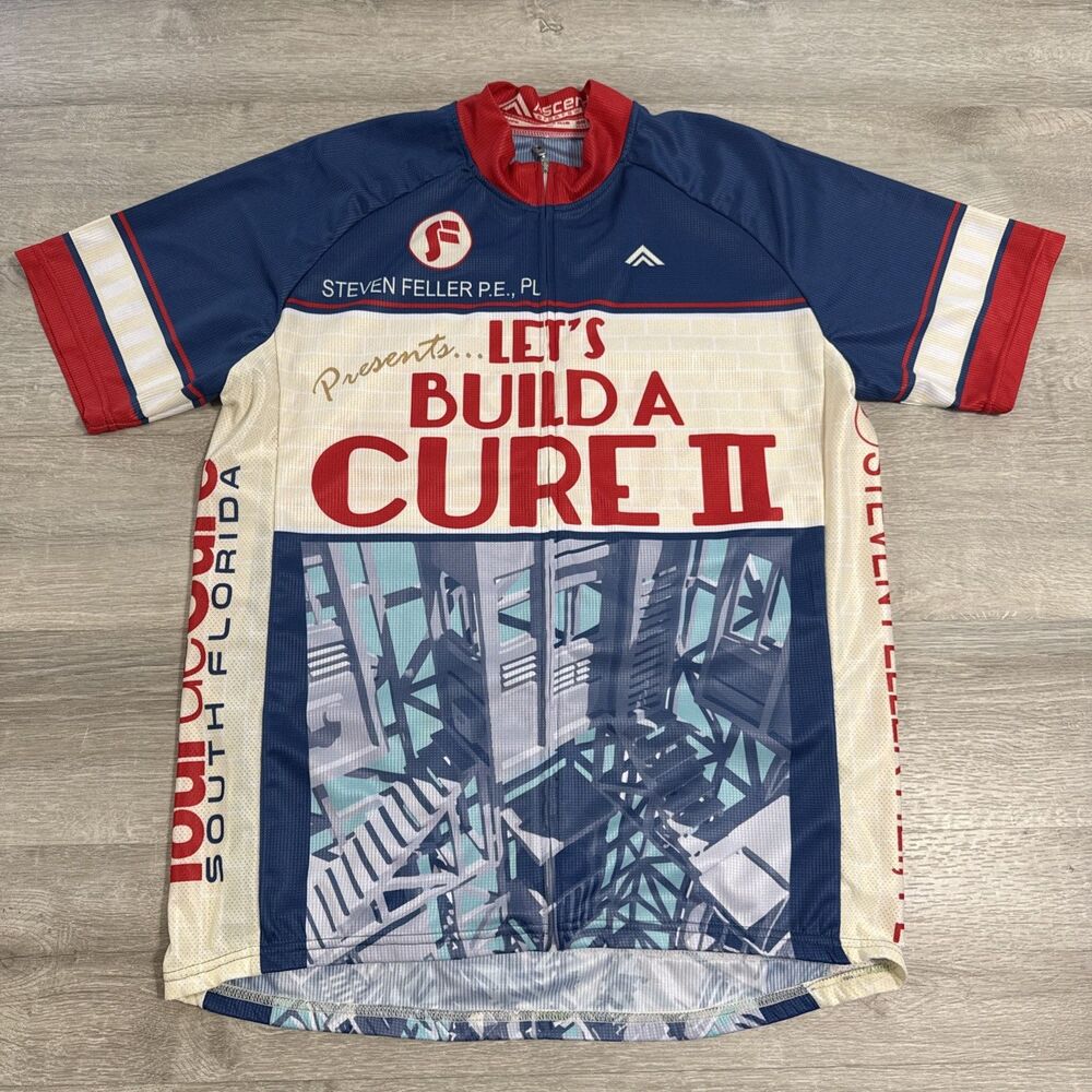 Ascend Cycling Jersey Shirt Women’s XL Full Zip Bike Tour De Cure